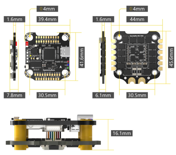 Політний стек SpeedyBee F405 V3 с ESC 50A 3-6s BLHeli_S 4в1 30x30мм