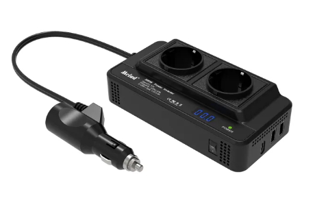 Інвертор Meind 12-220V 200W (пик 400W) (2xUSB, 1хType-C, Вольтметр, модифікована синусоїда)