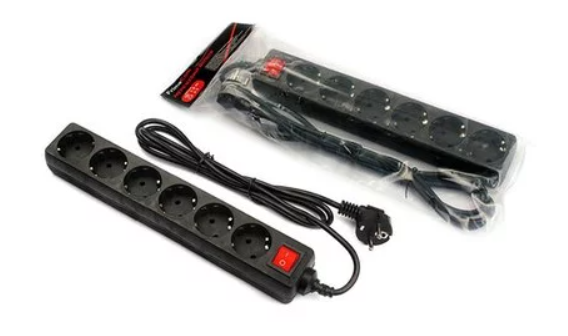 Кабель живлення-подовжувач  FC-B2006W   1,8м (6 р) Чорний