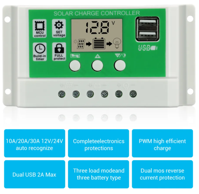 Контроллер заряда ШИМ PowMr 12/24V 20A