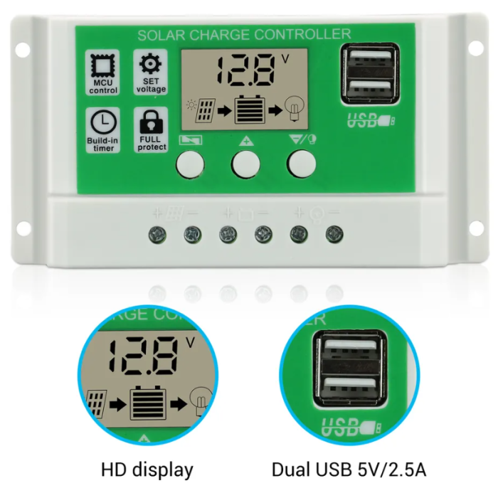 Контроллер заряда ШИМ PowMr 12/24V 20A